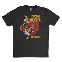 Load image into Gallery viewer, DSM Barbell Club Samurai T-Shirt Black
