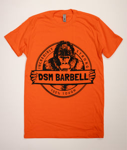 DSM Barbell Club Gorilla Crew T-Shirt Orange
