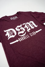 Load image into Gallery viewer, DSM Barbell Club OG T-Shirt Burgandy